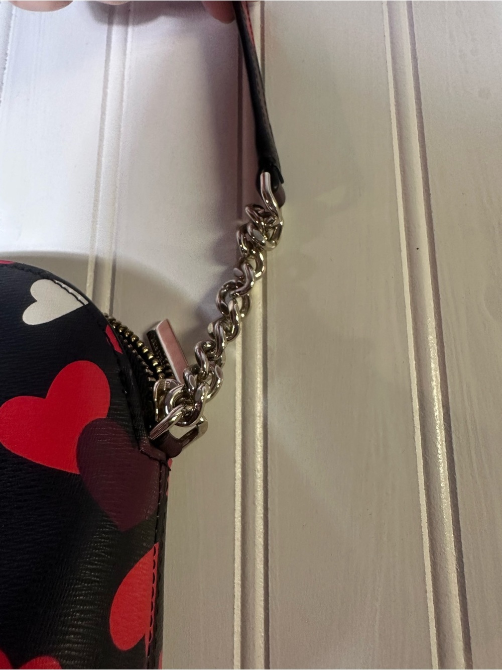 Kate Spade Spencer Celebration dome crossbody purse black with hearts - Picture 6 of 11